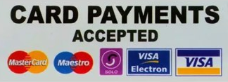 All major debit and credit cards are accepted.